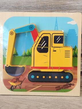 New Construction Wooden Puzzle Sealed Approximately 6 inch